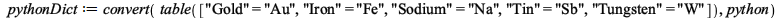 pythonDict := convert(table([
