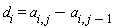 d[i] = a[i, j]-a[i, j-1]
