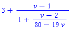 3+(v-1)/(1+(v-2)/(80-19*v))