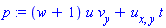 p := (w+1)*u*v[y]+u[x, y]*t