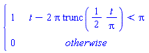 piecewise(t-2*Pi*trunc((1/2)*t/Pi) < Pi, 1, 0)