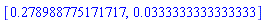 [.278988775171717, 0.333333333333333e-1]
