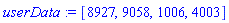 userData := [8927, 9058, 1006, 4003]