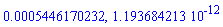 0.5446170232e-3, 0.1193684213e-11