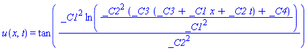 u(x, t) = tan(_C1^2*ln(_C2^2*(_C3*(_C3+_C1*x+_C2*t)+_C4)/_C1^2)/_C2^2)