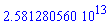 0.2581280560e14
