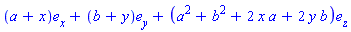 Vector[column]([[a+x], [b+y], [a^2+b^2+2*x*a+2*y*b]], ["x", "y", "z"])