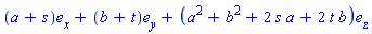 Vector[column]([[a+s], [b+t], [a^2+b^2+2*s*a+2*t*b]], ["x", "y", "z"])