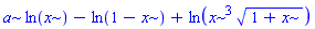 a*ln(x)-ln(1-x)+ln(x^3*(1+x)^(1/2))