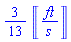 (3/13)*Unit([ft/s])