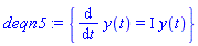 deqn5 := {diff(y(t), t) = I*y(t)}