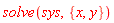 solve(sys, {x, y})