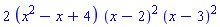 2*(x^2-x+4)*(x-2)^2*(x-3)^2