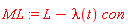 ML := L-lambda(t)*con
