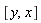 [y, x]