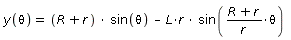 y(theta) = (R+r)*sin(theta)-L*r*sin((R+r)*theta/r)