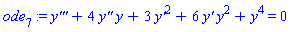 ode[7] := `y'''`+4*`y''`*y+3*`y'`^2+6*`y'`*y^2+y^4 = 0