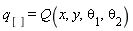 q[] = Q(x, y, theta[1], theta[2])