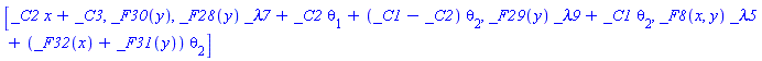 [_C2*x+_C3, _F30(y), _F28(y)*_lambda7+_C2*theta[1]+(_C1-_C2)*theta[2], _F29(y)*_lambda9+_C1*theta[2], _F8(x, y)*_lambda5+(_F32(x)+_F31(y))*theta[2]]