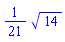 (1/21)*14^(1/2)