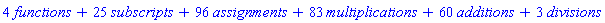 4*functions+25*subscripts+96*assignments+83*multiplications+60*additions+3*divisions