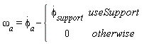 omega[a] = diff(phi[a](t), t)-piecewise(useSupport, diff(phi[support](t), t), 0)