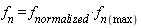 f[n] = f[normalized]*f[n(max)]