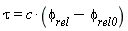 tau = c*(phi[rel]-phi[rel0])