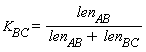 K[BC] = len[AB]/(len[AB]+len[BC])