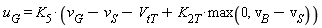 u[G] = K[5]*(v[G]-v[S]-V[tT]+K[2*T]*max(0, v[B]-v[S]))