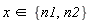`in`(x, {n1, n2})