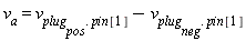 v[a] = v[plug[pos].pin[1]]-v[plug[neg].pin[1]]