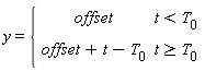 y = piecewise(t < T[0], offset, t >= T[0], offset+t-T[0])
