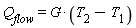 Q[flow] = G*(T[2]-T[1])