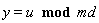 y = `mod`(u, md)