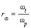 r[omega] = omega[t]/omega[p]