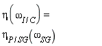 eta(omega[I/C]) = eta[P/SG](omega[SG])