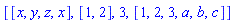 [[x, y, z, x], [1, 2], 3, [1, 2, 3, a, b, c]]