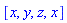 [x, y, z, x]