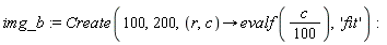 img_b := Create(100, 200, proc (r, c) options operator, arrow; evalf((1/100)*c) end proc, 'fit')