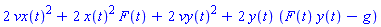 2*vx(t)^2+2*x(t)^2*F(t)+2*vy(t)^2+2*y(t)*(F(t)*y(t)-g)