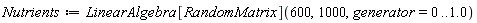 Nutrients := LinearAlgebra[RandomMatrix](600, 1000, generator = 0 .. 1.0)