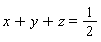 x+y+z = 1/2