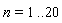 n = 1 .. 20