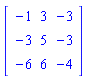 Matrix([[-1, 3, -3], [-3, 5, -3], [-6, 6, -4]])
