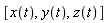 [x(t), y(t), z(t)]