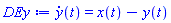 diff(y(t), t) = x(t)-y(t)