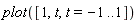 plot([1, t, t = -1 .. 1])