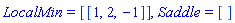 LocalMin = [[1, 2, -1]], Saddle = []
