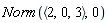 Norm(`<,>`(2, 0, 3), 0)